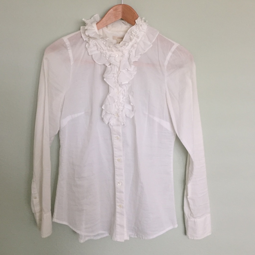 J.Crew Ruffled Button Down Top